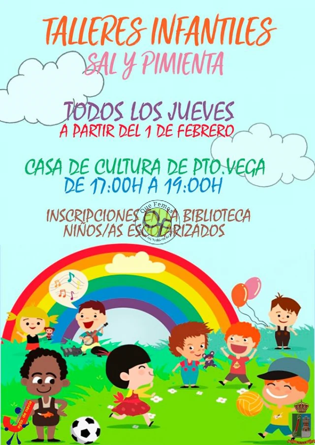 Talleres infantiles de Sal y Pimienta en Puerto de Vega: febrero 2018