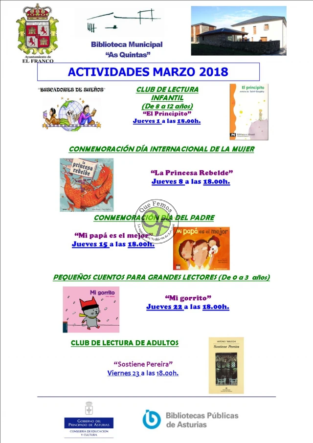 Biblioteca de As Quintas: Marzo 2018