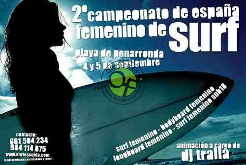 II Campeonato de España femenino de surf en Penarronda