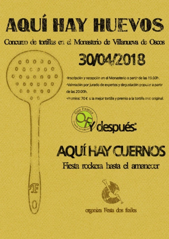 Un Concurso de Tortillas y una Fiesta Rockera, cierran el mes de abril en Villanueva de Oscos