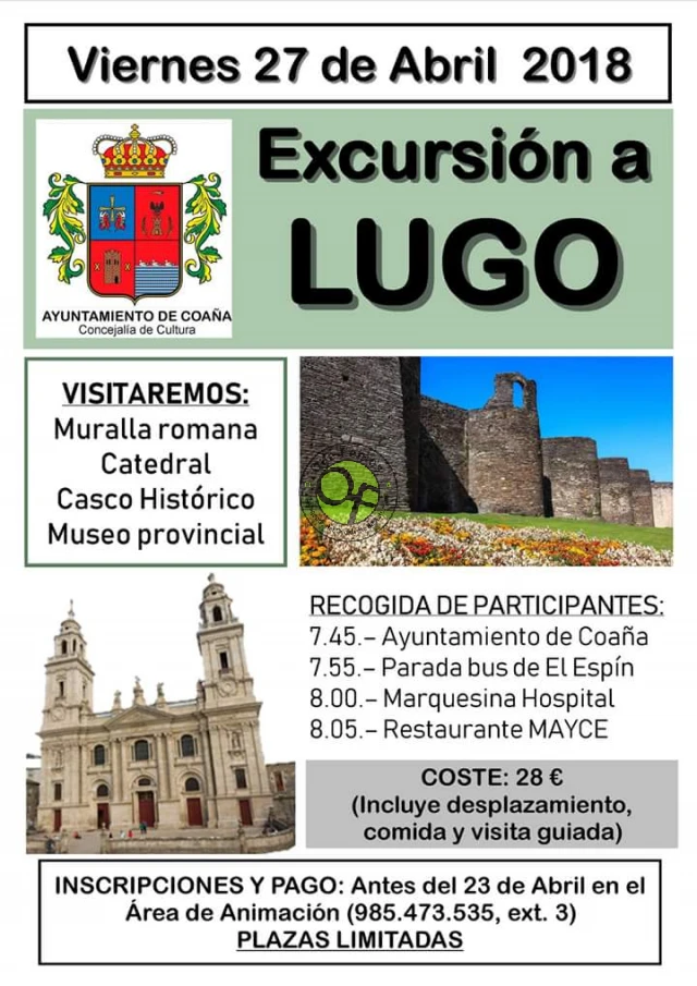 El Ayuntamiento de Coaña organiza un viaje a Lugo