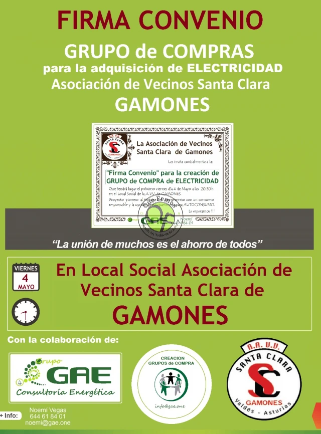 En Gamones se firmará el Convenio Grupo de Compras para la Adquisición de Electricidad