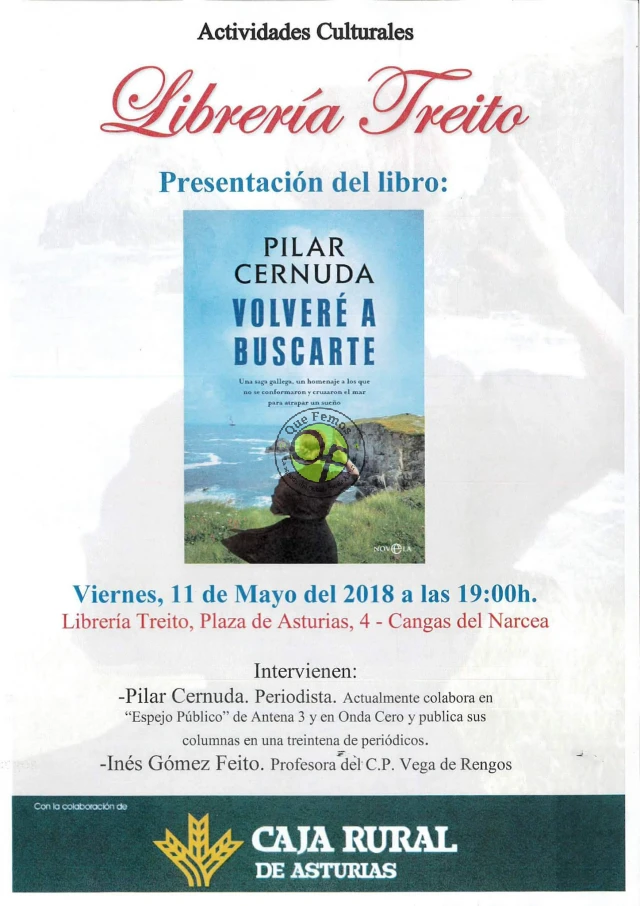 Pilar Cernuda presenta libro en la librería Treito de Cangas