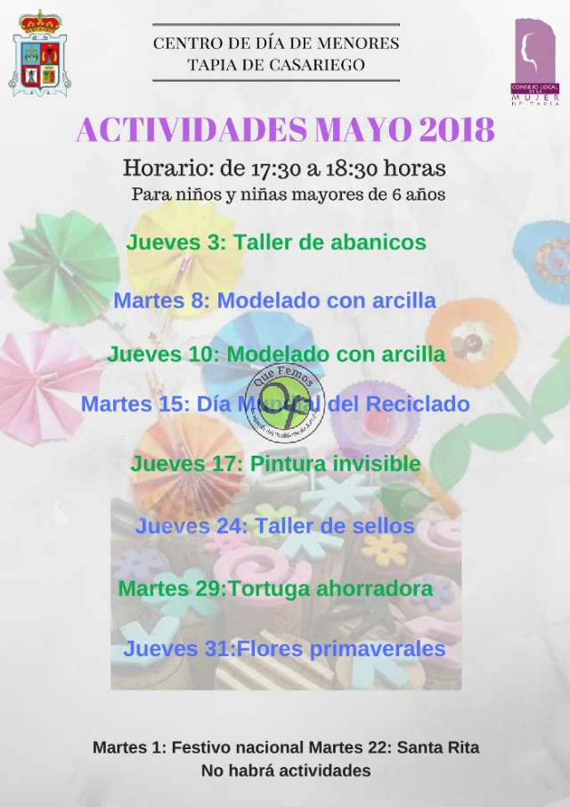 Centro de Día de Menores de Tapia: mayo 2018