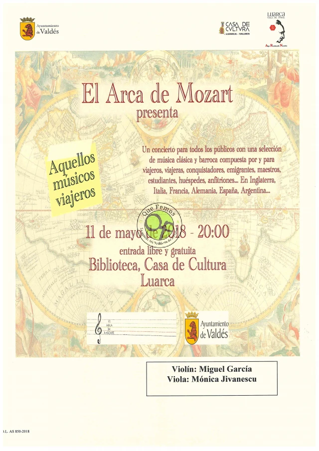 Concierto de música clásica en Luarca: El Arca de Mozart