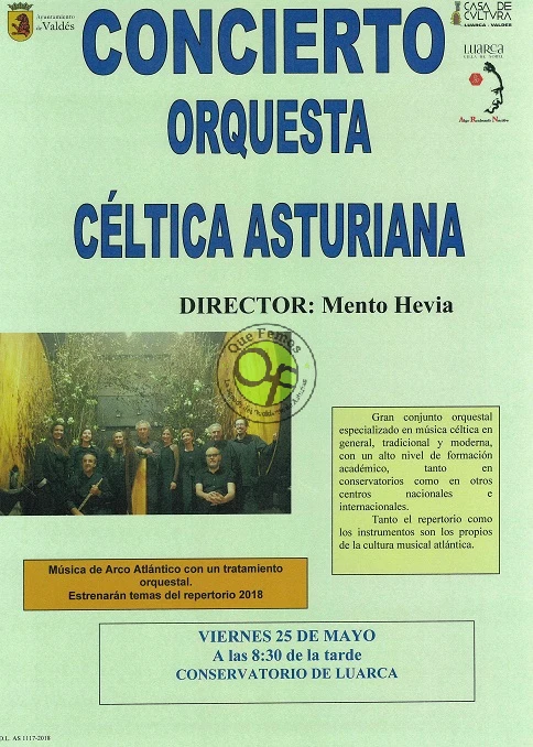 La Orquesta Céltica Asturiana ofrece un concierto en Luarca