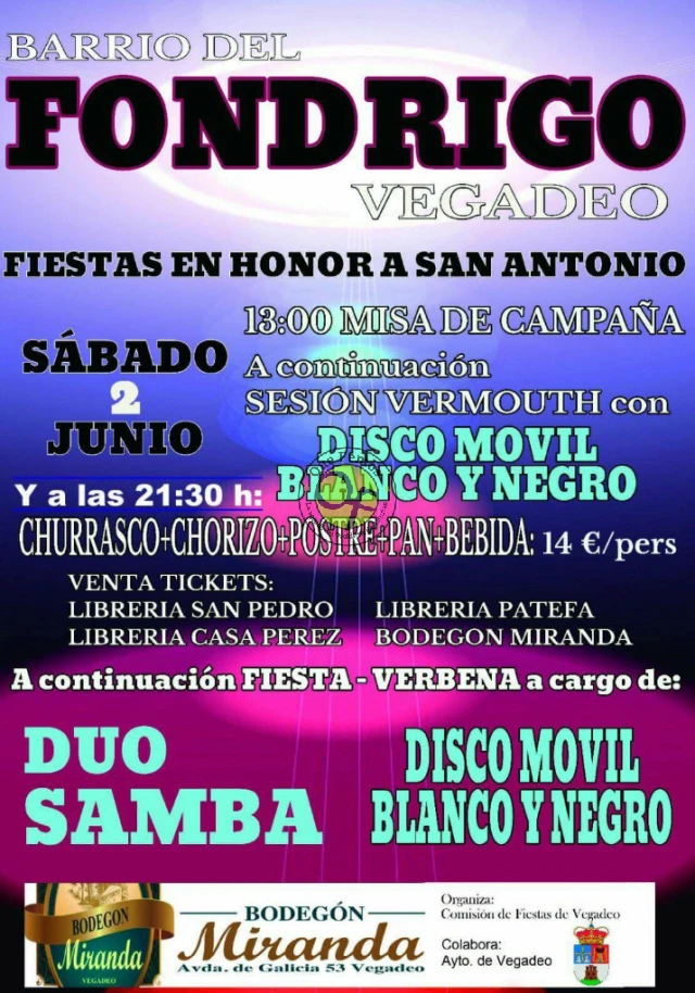El barrio del Fondrigo de Vegadeo celebra las Fiestas de San Antonio 2018