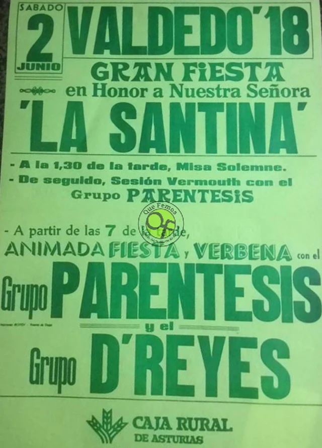 Fiesta de La Santina 2018 en Valdedo
