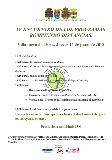 IV Encuentro de Programas Rompiendo Distancias 2018 en Villanova de Oscos