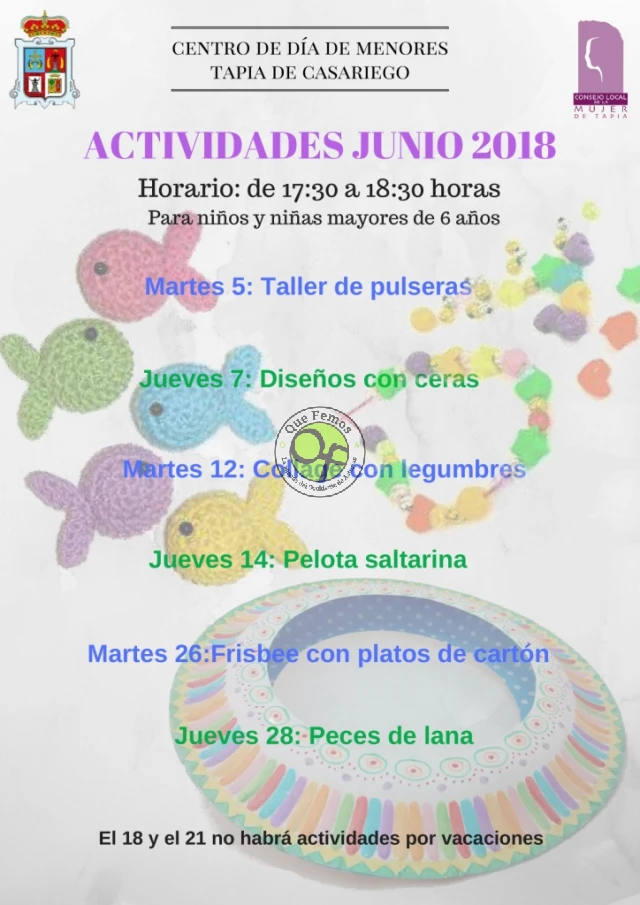 Actividades Centro de Día de Menores de Tapia de Casariego: Junio 2018