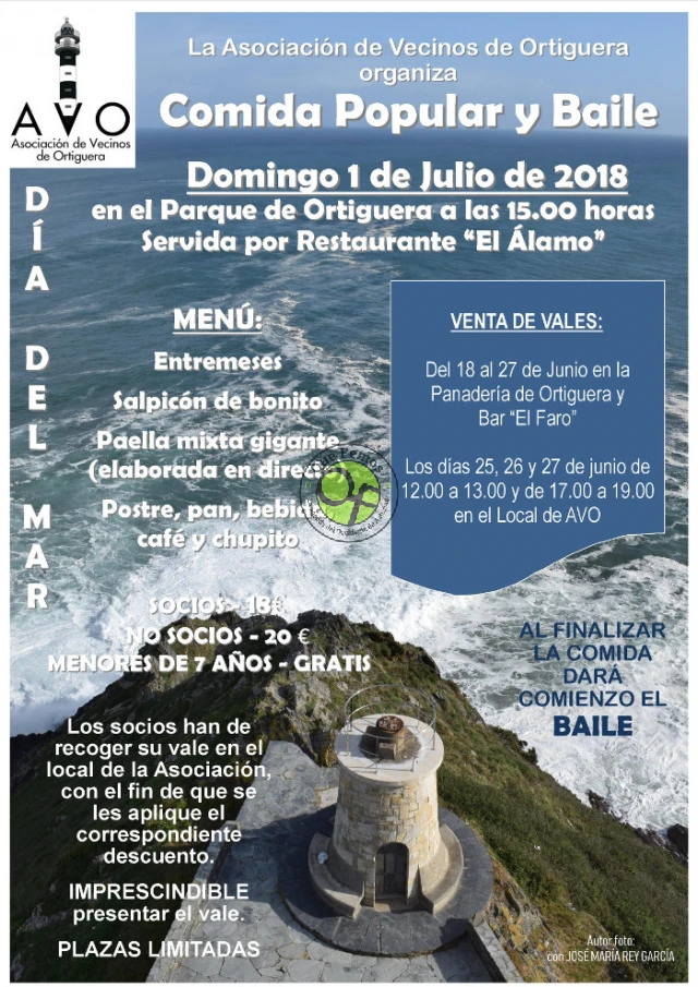 Comida-baile en Ortiguera: Día del Mar 2018