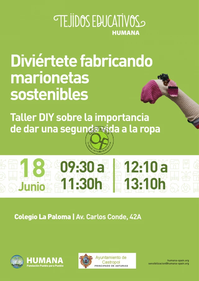 El Colegio La Paloma acogerá un Taller de elaboración de marionetas