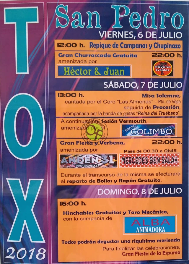 Fiestas de San Pedro 2018 en Tox