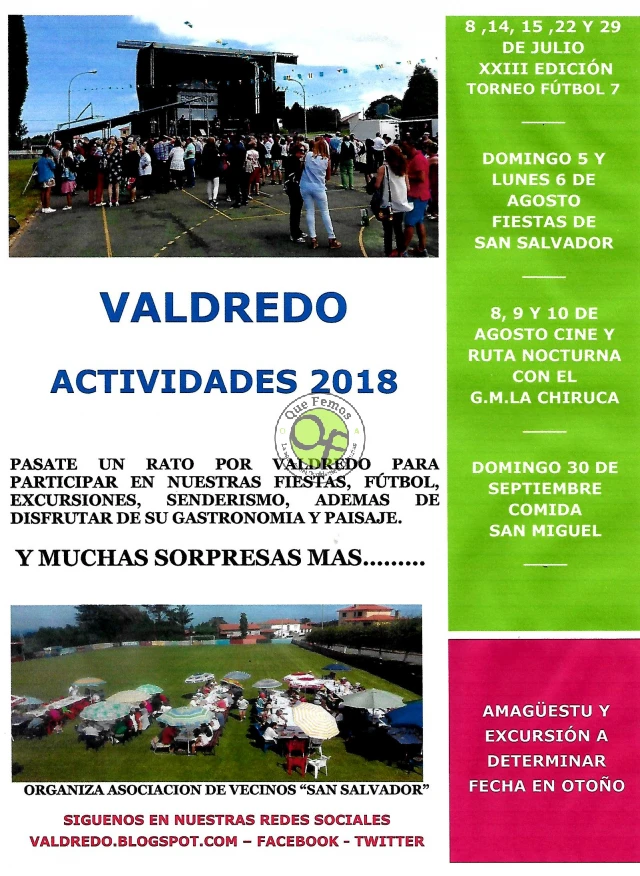 La Asociación de Vecinos San Salvador presenta el XXIII Torneo de Fútbol 7 de Valdredo y sus Actividades del 2018