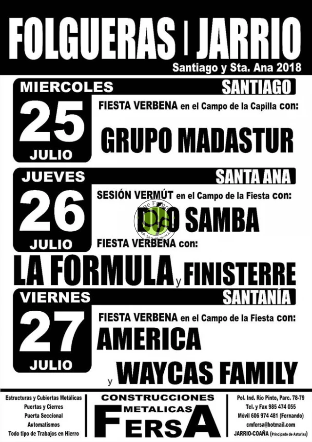 Fiestas de Santiago y Santa Ana 2018 en Folgueiras-Jarrio