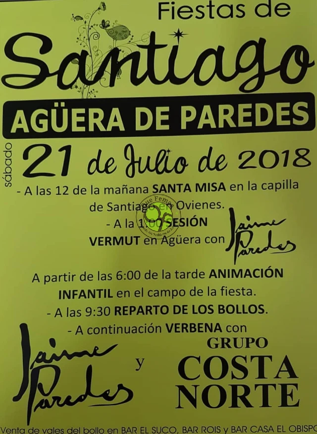 Fiesta de Santiago 2018 en Agüera de Paredes