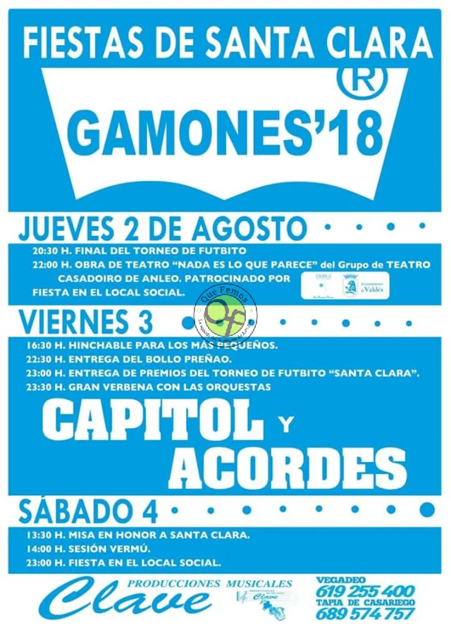 Fiestas de Santa Clara 2018 en Gamones