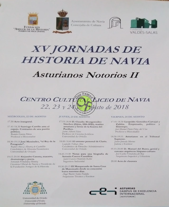 XV Jornadas de Historia de Navia: Asturianos Notorios II
