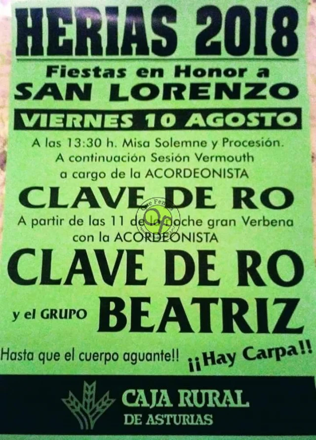 Fiestas de San Lorenzo 2018 en Herías