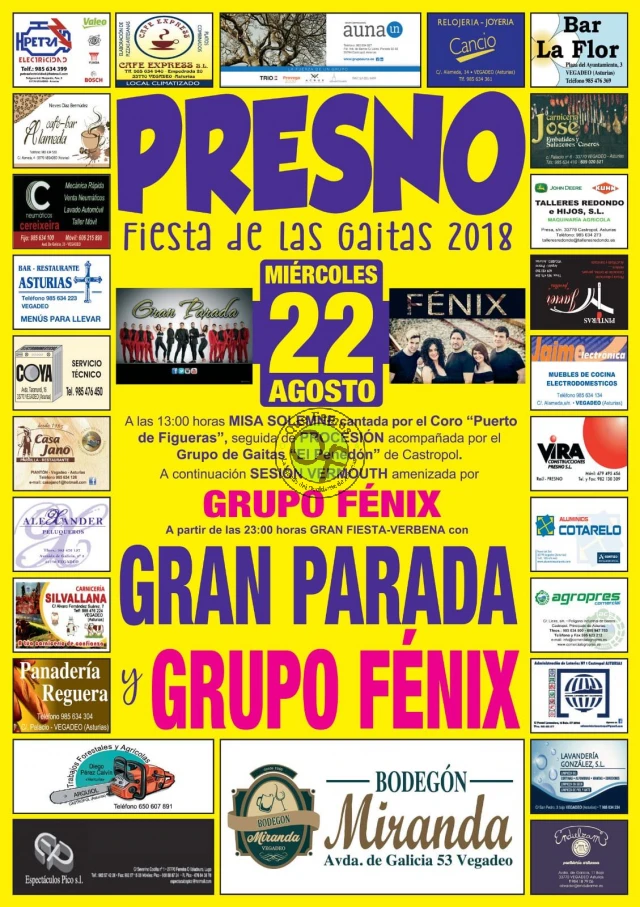 Fiesta de las Gaitas 2018 en Presno