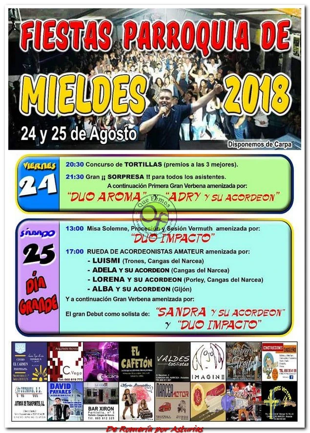 Fiestas en la parroquia de Mieldes 2018