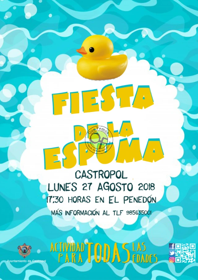Castropol se bañará con una gran Fiesta de la Espuma