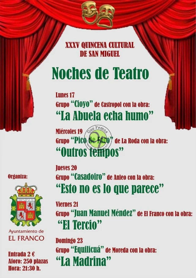 XXXV Quincena Cultural de San Miguel 2018- Noches de Teatro en A Caridá