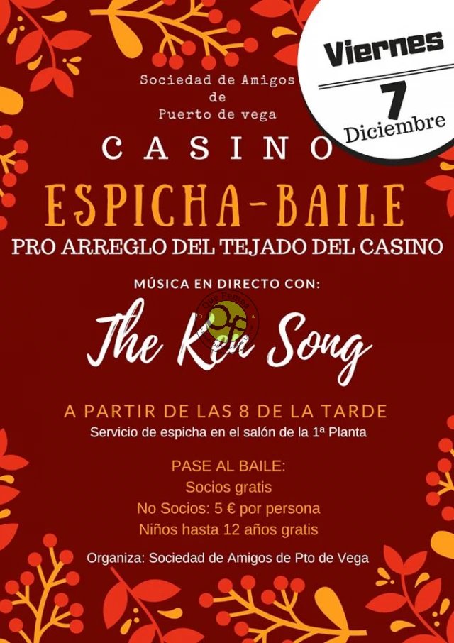 La Sociedad de Amigos de Puerto de Vega organiza una espicha-baile en el Casino