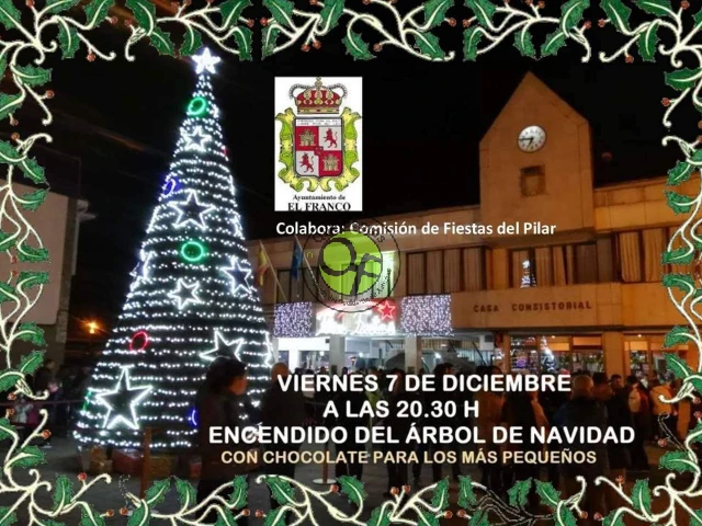 Llega la Navidad a la capital de El Franco, con el encendido del árbol