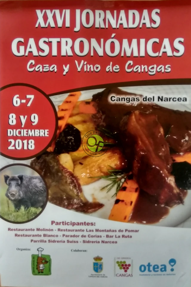 XXVI Jornadas Gastronómicas Caza y Vino de Cangas 2018