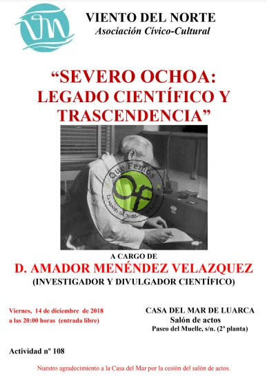 Amador Menéndez ofrece una charla sobre el legado de Severo Ochoa