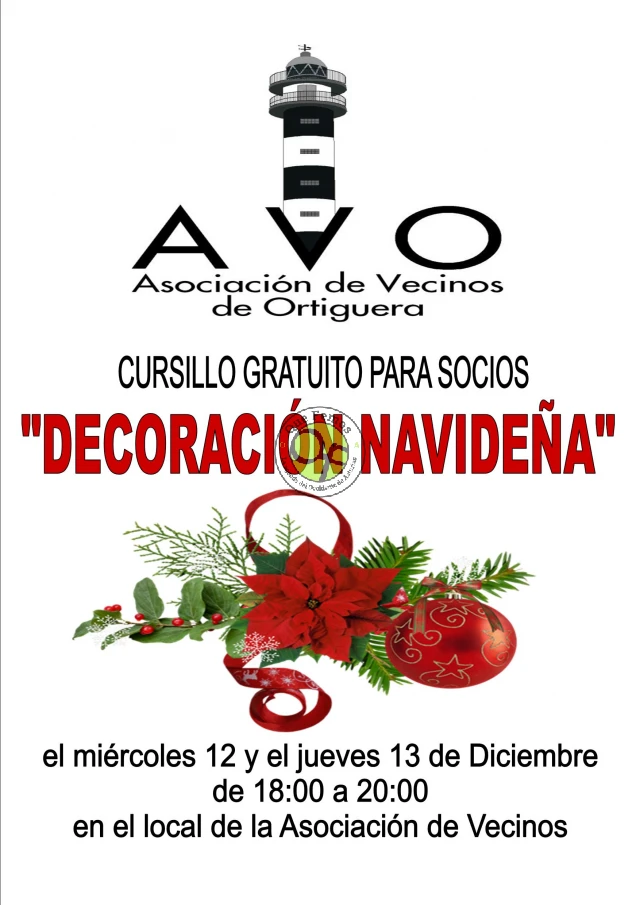 Cursillo de decoración navideña en Ortiguera