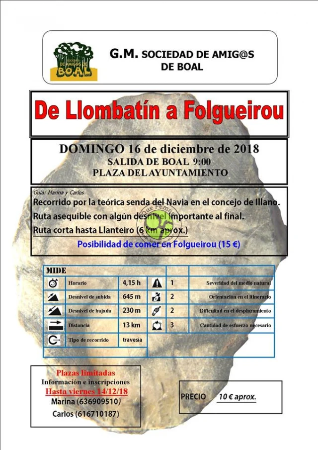 Grupo de Montaña Sociedad Amigos de Boal: Ruta Llombatín-Folgueirou