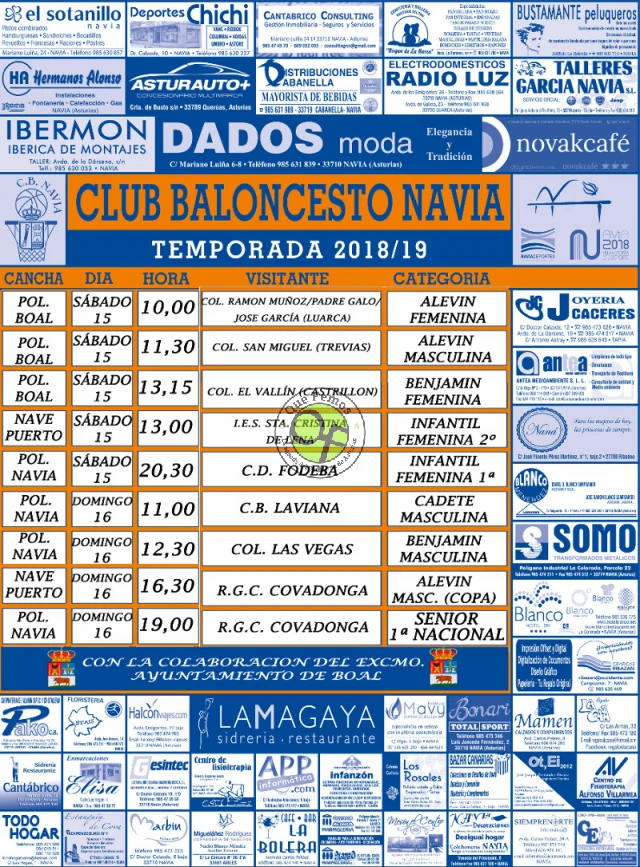 Club Baloncesto Navia: partidos del 15 y 16 de diciembre 2018