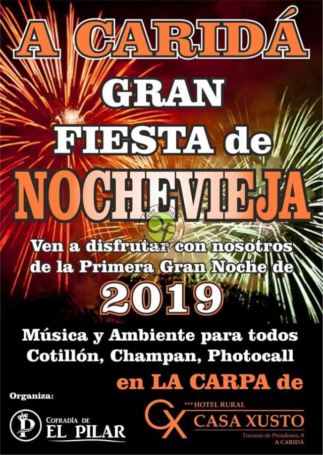 Gran Fiesta de Nochevieja 2018 en A Caridá