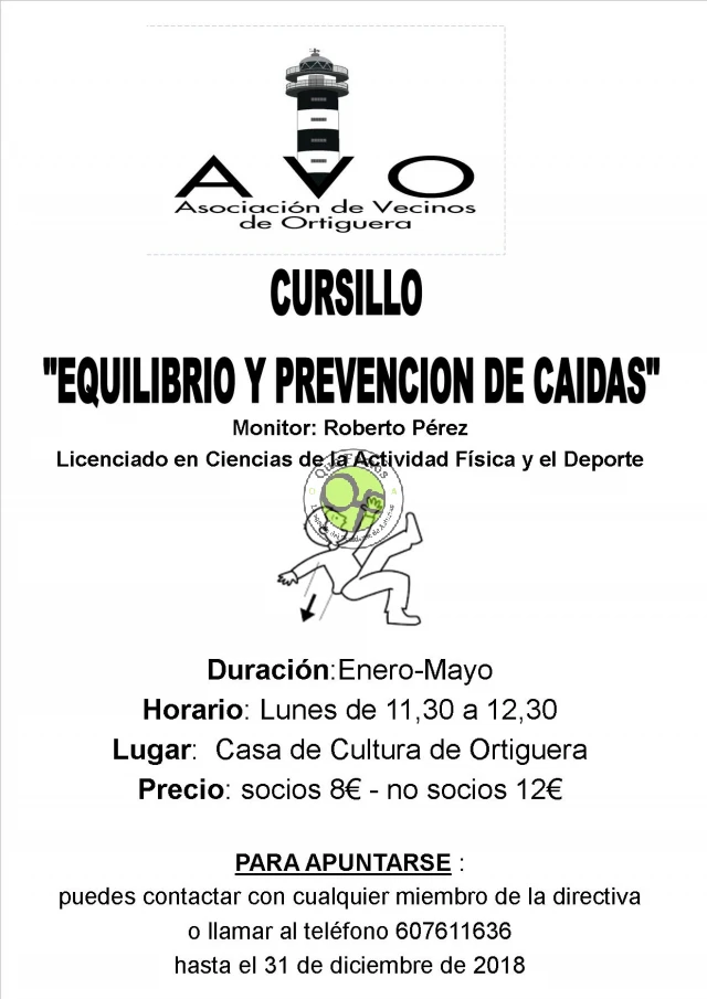 Curso de equilibrio y prevención de caídas en Ortiguera
