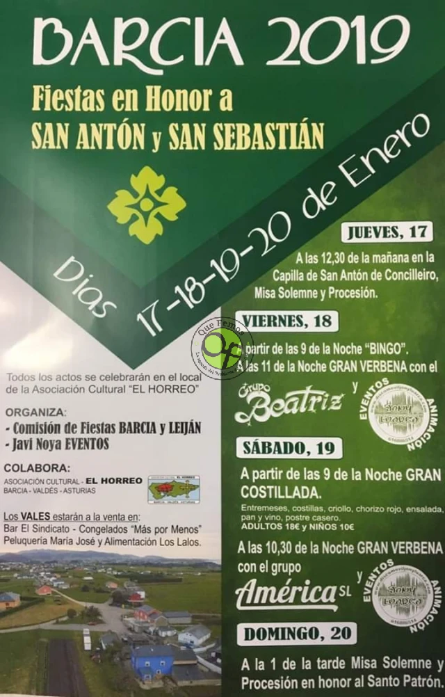 Fiestas de San Antón y San Sebastián 2019 en Barcia y Leiján