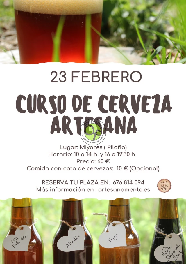 Curso de elaboración de cerveza artesanal en Miyares (Piloña): febrero 2019