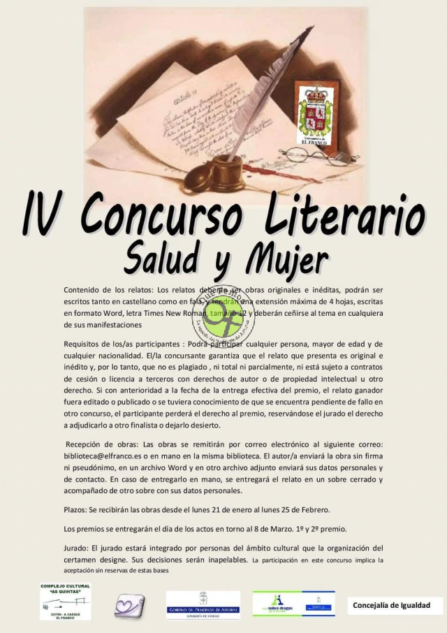 IV Concurso Literario Salud y Mujer en El Franco 2019