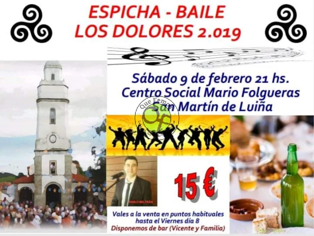 Espicha-baile de Los Dolores 2019 en San Martín de Luiña