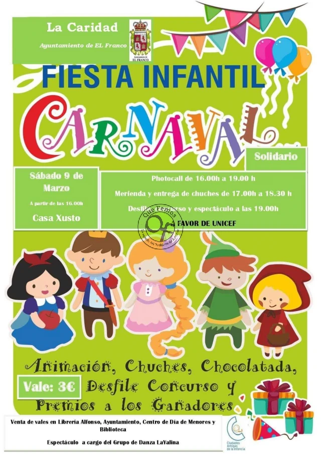 Fiesta infantil solidaria de Carnaval en A Caridá 2019