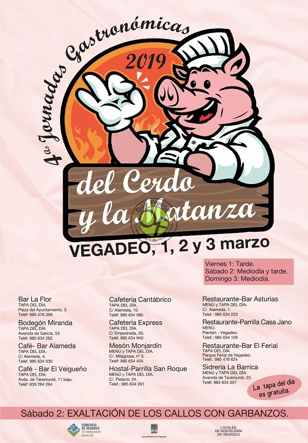 Jornadas Gastronómicas del Cerdo y la Matanza 2019 en Vegadeo