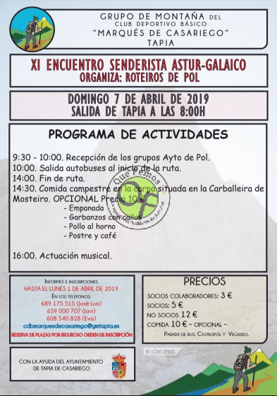 El Grupo de Montaña Marqués de Casariego de Tapia se suma al XI Encuentro Astur-Galaico 2019