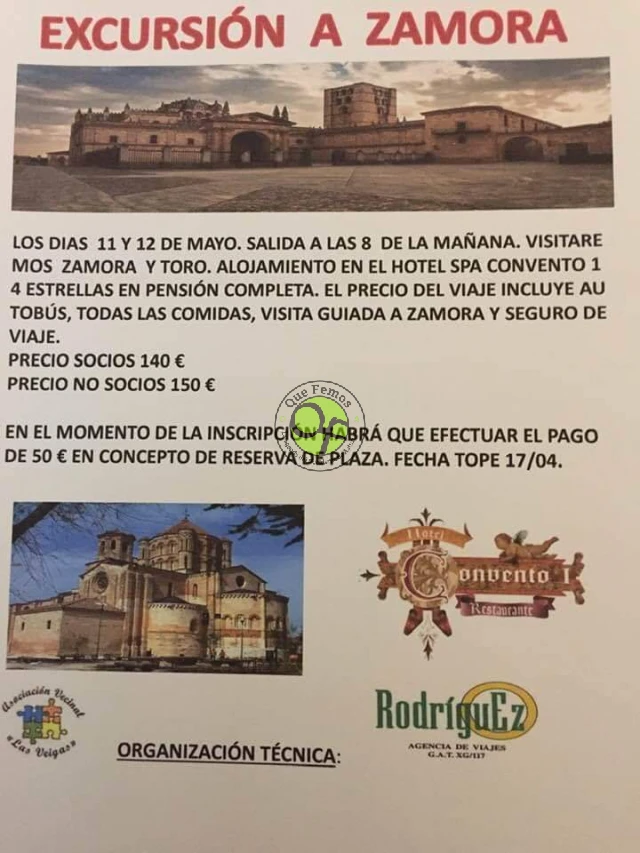 La Asociación Vecinal Las Veigas organiza una excursión a Zamora
