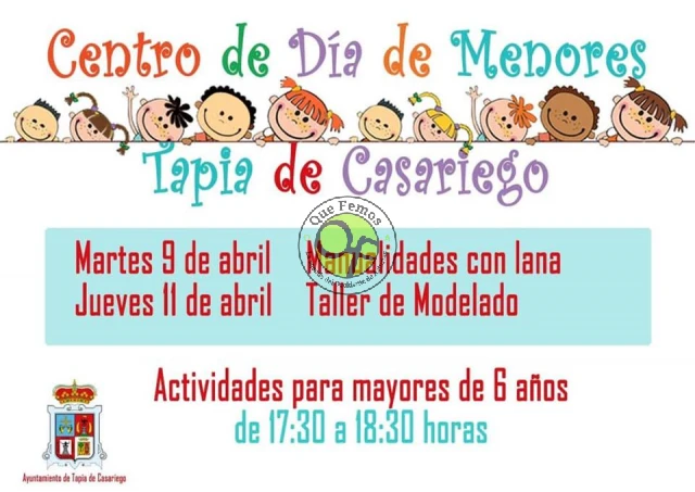 Centro de Día de Menores de Tapia: mes de abril