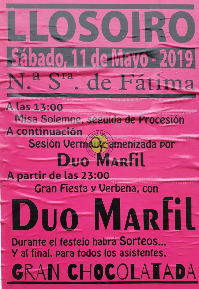 Fiesta de Nuestra Señora de Fátima 2019 en Llosoiro