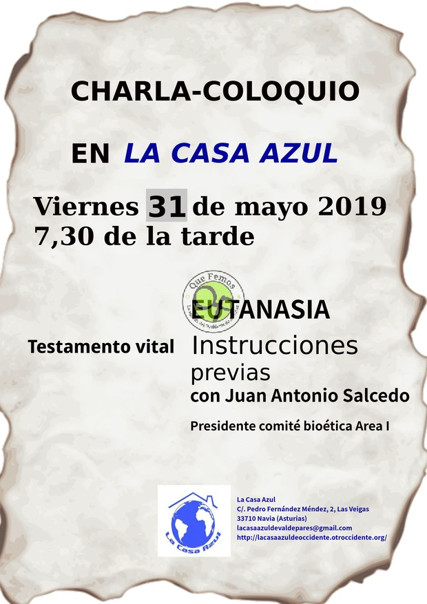 Charla-coloquio sobre eutanasia en La Casa Azul