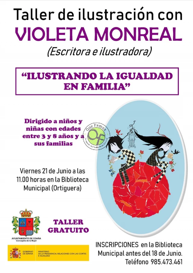 Violeta Monreal en Coaña: taller de ilustración en la Biblioteca de Ortiguera