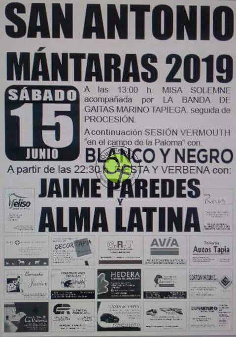 Fiesta de San Antonio 2019 en Mántaras