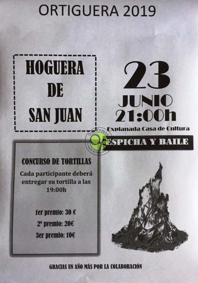 Hoguera de San Juan 2019 en Ortiguera